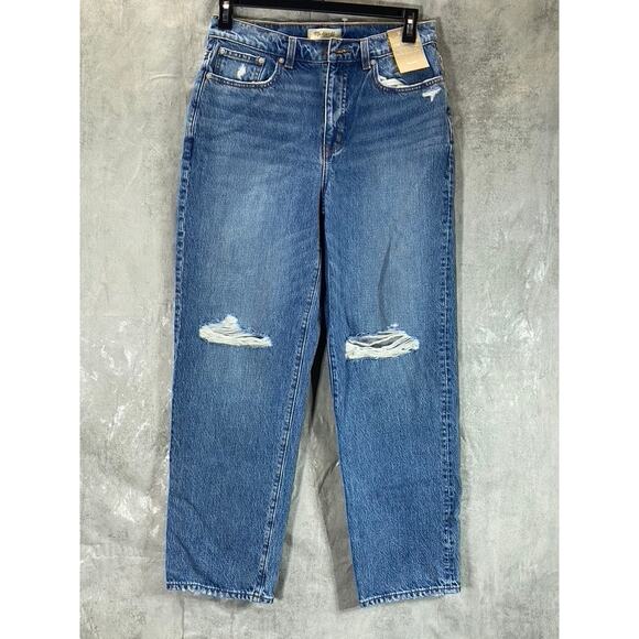 Madewell Denim - MADEWELL Women's Brockport Wash Low-Rise Distressed The Dad Jeans SZ 26